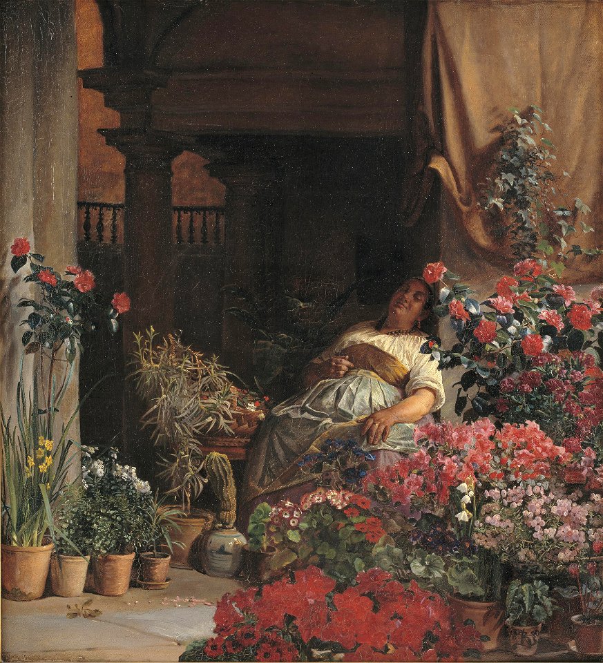 Kristian Zahrtmann - En blomstersælgerske fra Firenze - KMS3669 - Statens Museum for Kunst