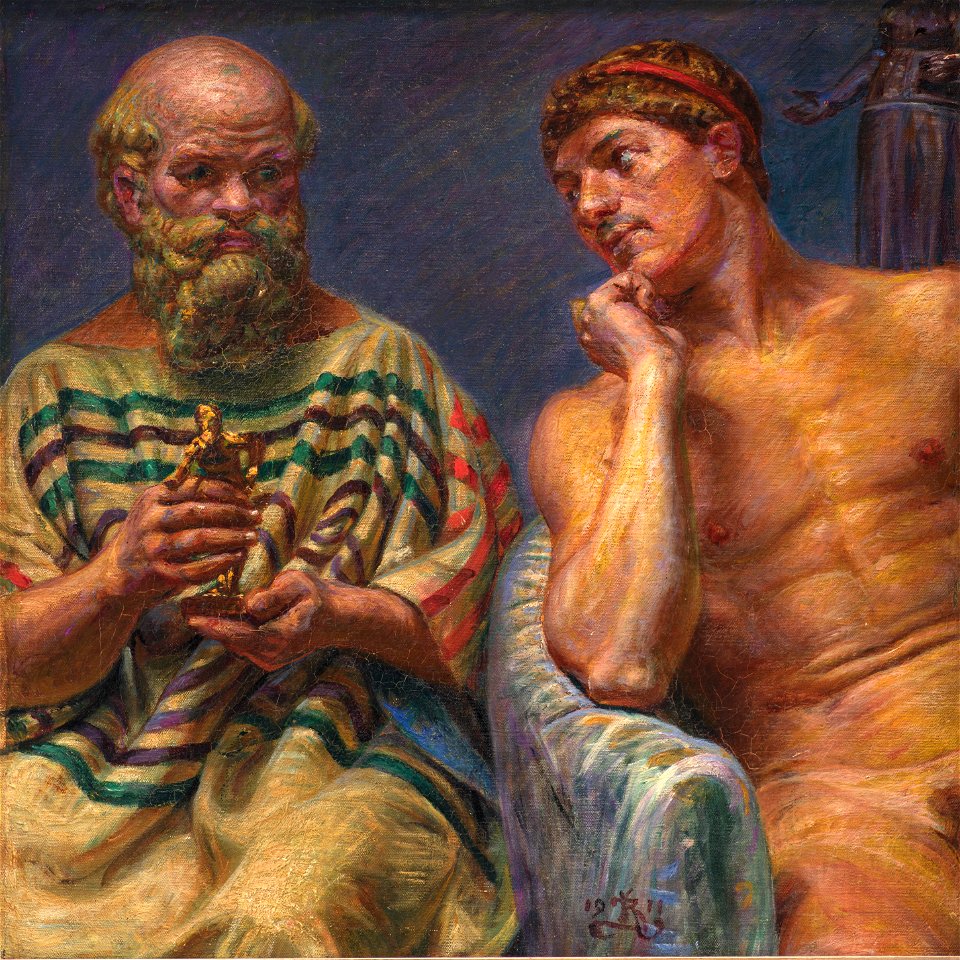 Kristian Zahrtmann - Socrates and Alcibiades - KMS8219 - Statens Museum for Kunst
