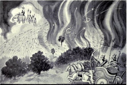 Krishnarjunas fight with Gods