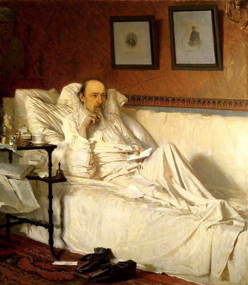Kramskoi Nekrasov in bed
