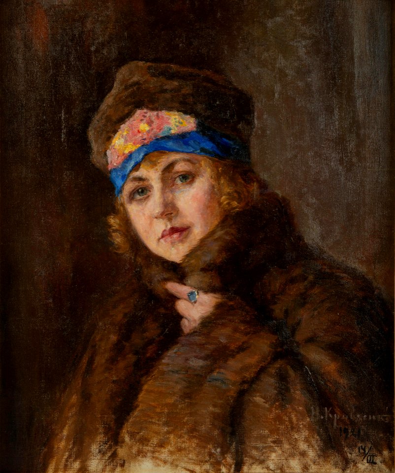 Blonde in Furs by Nikolai Kravchenko, 1921