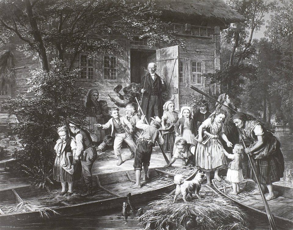 Kretzschmer, Hermann - Heimfahrt aus der Schule im Spreewald