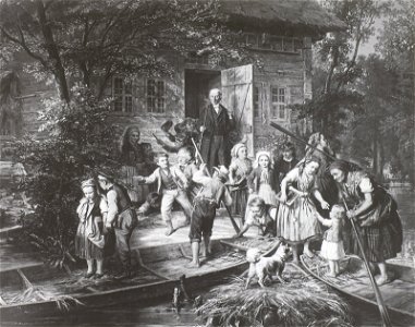 Kretzschmer, Hermann - Heimfahrt aus der Schule im Spreewald