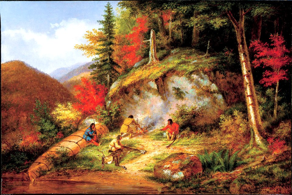 Cornelius Krieghoff - Chippewas à la chasse au caribou (1861)