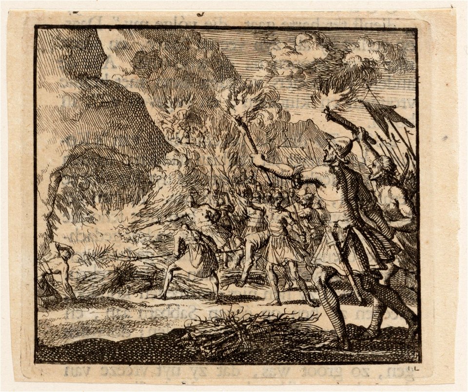 Krijgslieden van Antiochus Epiphanes gaan te keer op de sabbat, objectnr A 47853