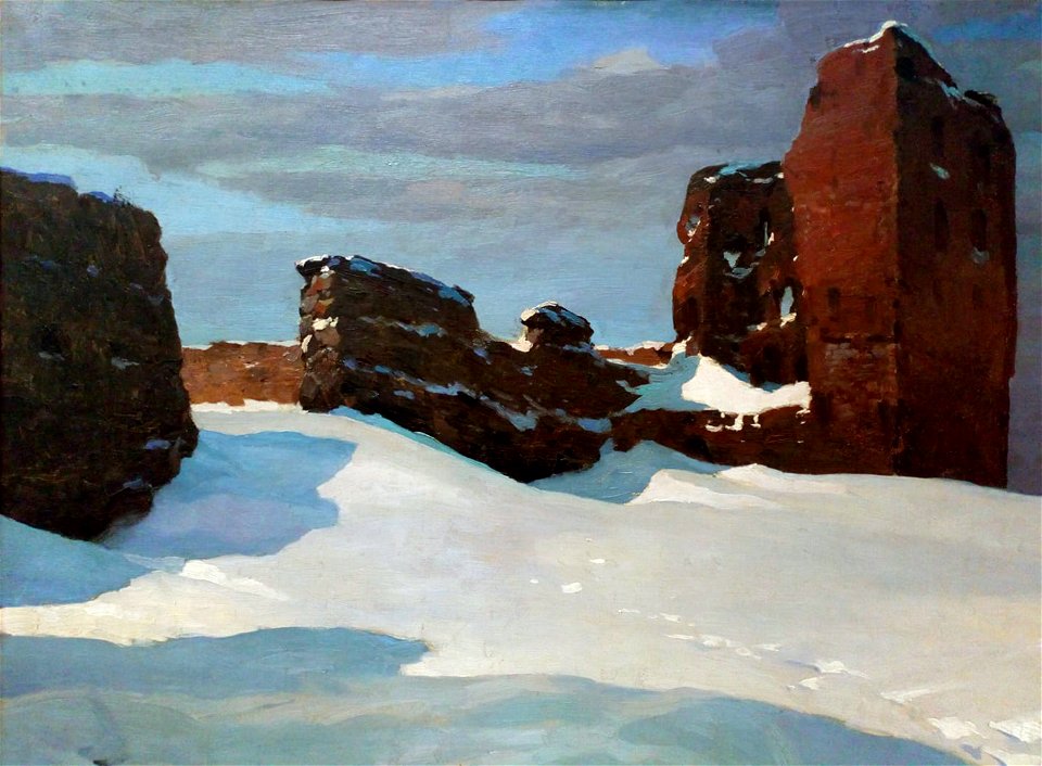 Kreŭski zamak, Kniaskaja. Крэўскі замак, Княская (F. Ruščyc, 1899)