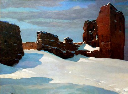 Kreŭski zamak, Kniaskaja. Крэўскі замак, Княская (F. Ruščyc, 1899)