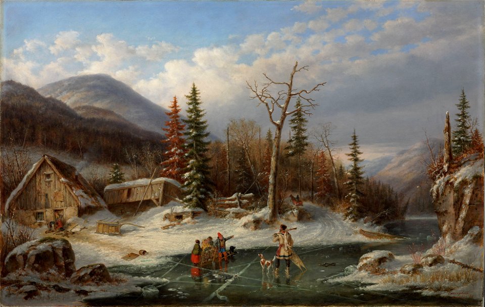 'Winter Landscape, Laval', oil on canvas painting by Cornelius Krieghoff, 1862, National Gallery of Canada
