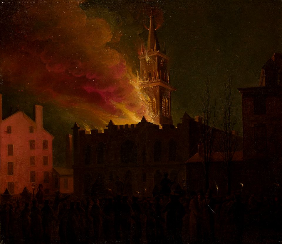 Samuel Jones - Conflagration of the Masonic Hall, Chestnut Street, Philadelphia, Pennsylvania - 1983.28 - Art Institute of Chicago