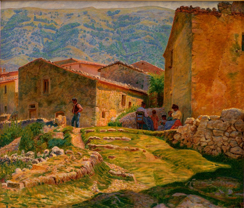 Kristian Zahrtmann - Solskinsformiddag i Civita d'Antino - KMS8274 - Statens Museum for Kunst