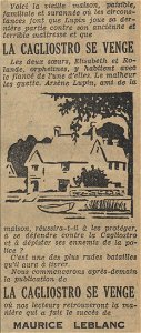 La Cagliostro se venge (Le Journal, Annonce 19340719)