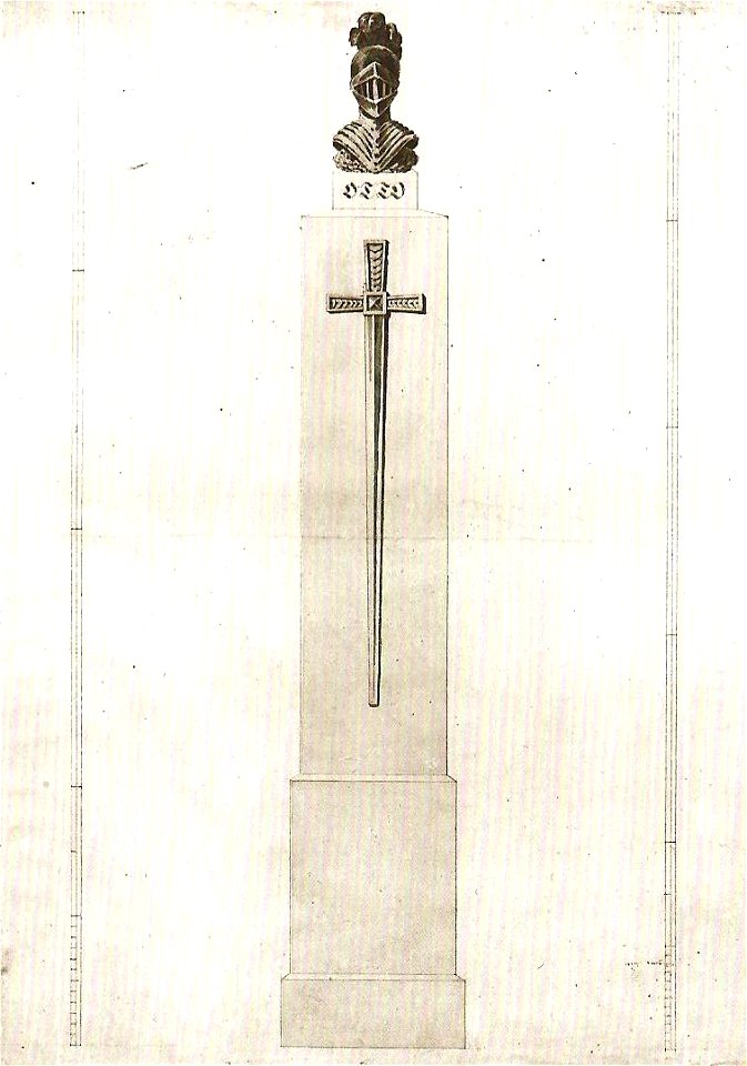 Kriegerdenkmal mit Ritterhelm
