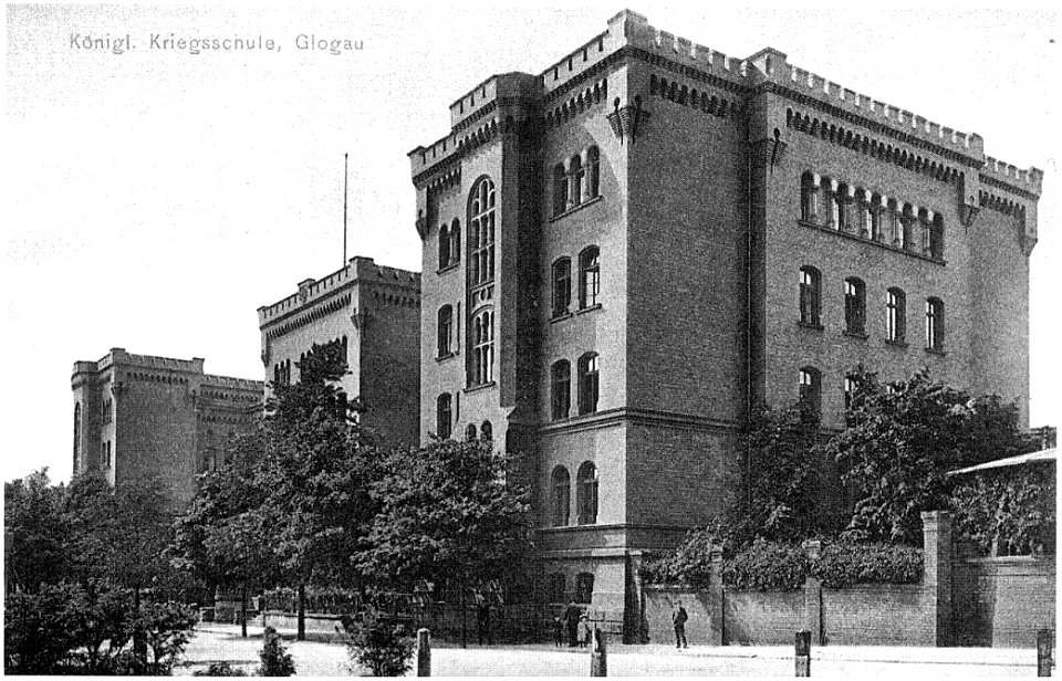 Kriegsschule Glogau, Postkarte von 1909