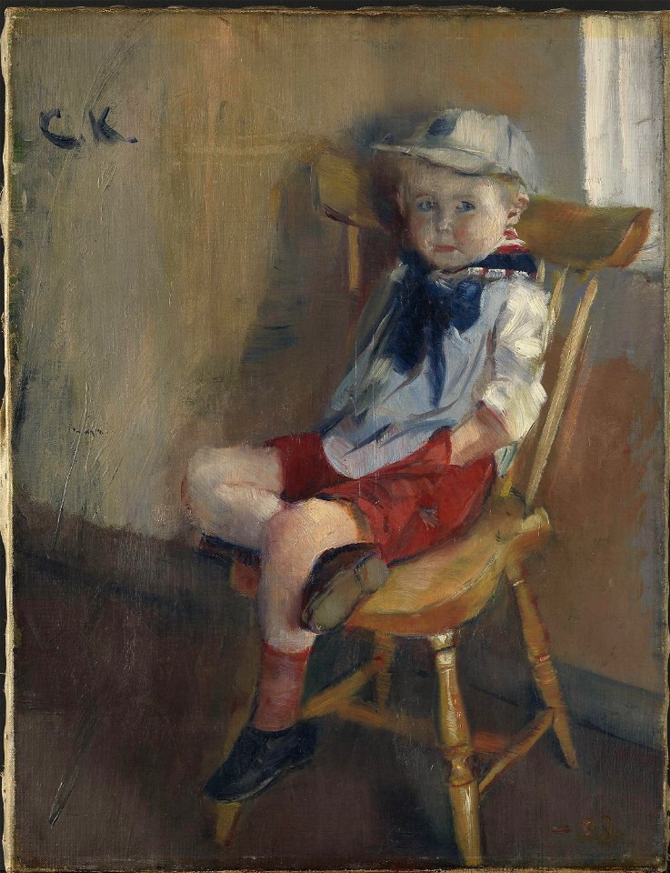 Christian Krohg - A little Boy on a Chair, 1888 - Gutt på pinnestol - Nasjonalmuseet - NG.M.02146