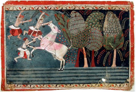 Krishna slays the Wild Ass Demon (6124574065)