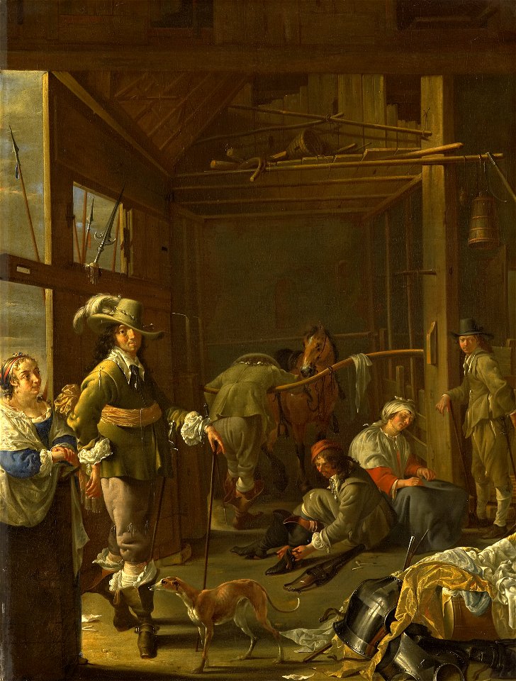 Krijgslieden in een paardestal Rijksmuseum SK-A-93