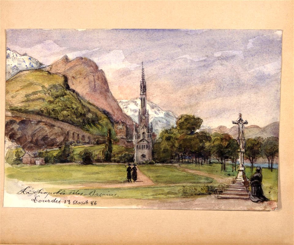 La chapelle des Rosaires. Lourdes. Fritz von Dardel, 1886 - Nordiska Museet - NMA.0037312
