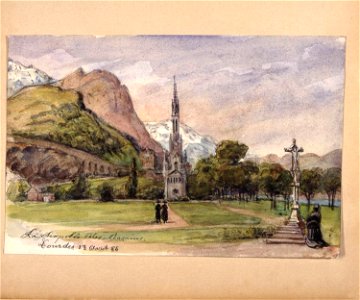La chapelle des Rosaires. Lourdes. Fritz von Dardel, 1886 - Nordiska Museet - NMA.0037312