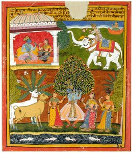 Krishna, the gopis and cows, Indra, and a royal couple (6125095074)