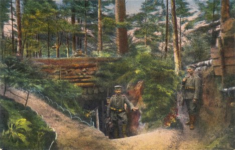 Kriegsbilder Vogesen, Bombensicherer Mannschafts-Unterstand