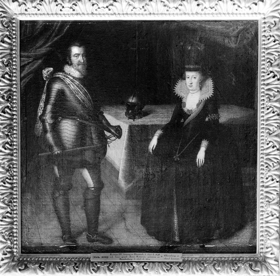 Kristian IV, 1577-1648, av Danmark och hans gemål, drottning Anna Katarina, 1575-1612 - Nationalmuseum - 17915
