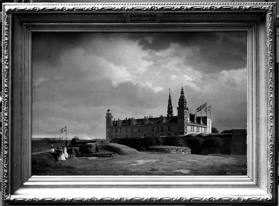 Kronborgs Slott, den 10 juni 1860 (Christian Martin Tegner) - Nationalmuseum - 39228