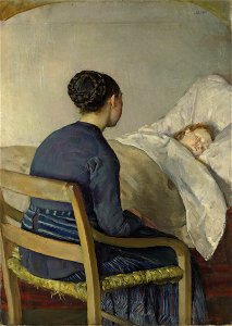 Christian Krohg - Mother at her Child's Bed - Mor ved sitt barns seng - Nasjonalmuseet - NG.M.00964