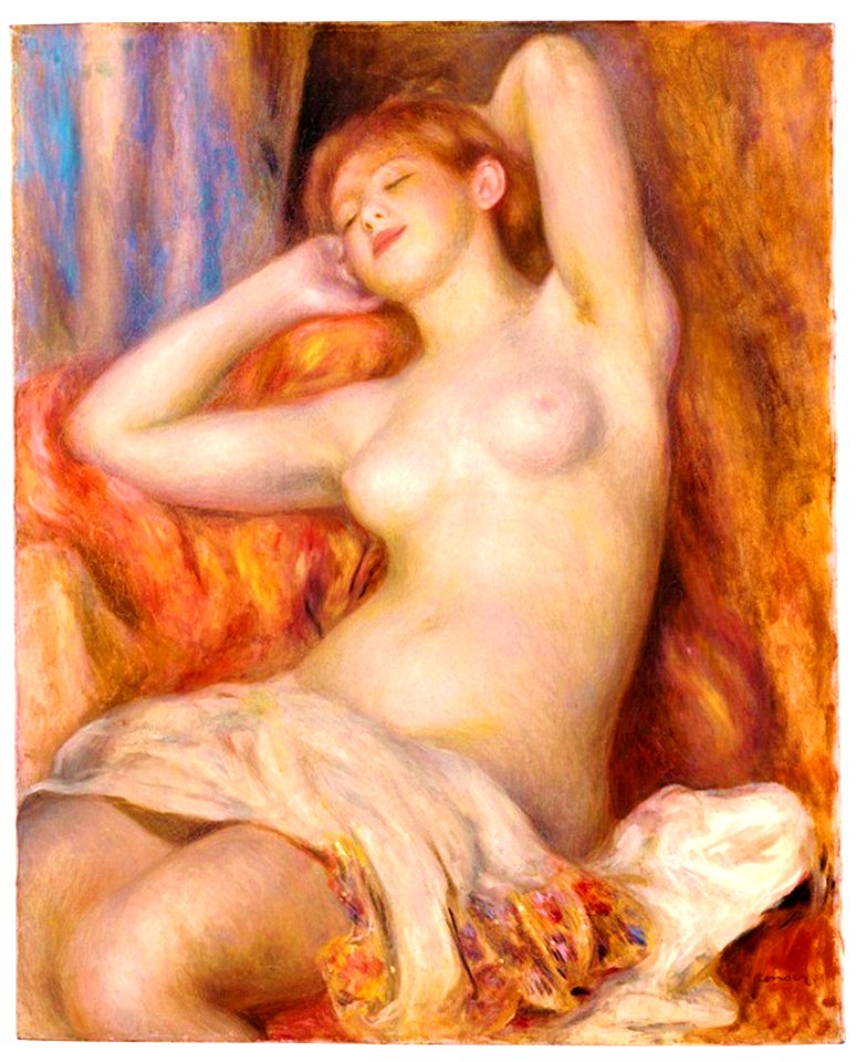 La baigneuse endormie (1897) par Auguste Renoir (A)