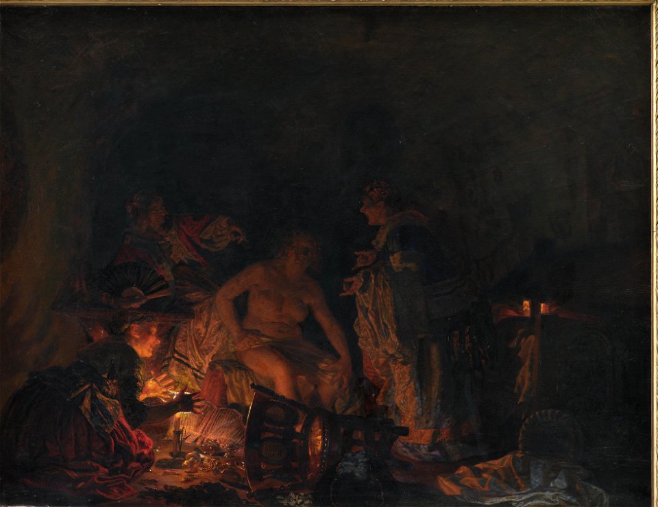 Kristian Zahrtmann - Leonora Christina being Examined in Prison - KMS1830 - Statens Museum for Kunst