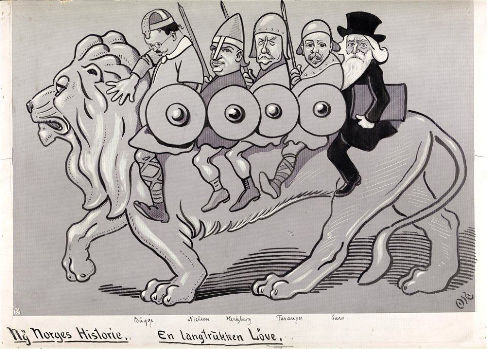 Olaf Krohn - Ny norgeshistorie - en langtrukken løve - NMK.2018.0378 - National Museum of Art, Architecture and Design