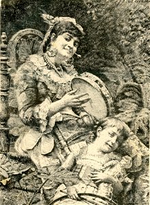 La Balia, quadro di Giacomo Di Chirico. Free illustration for personal and commercial use.