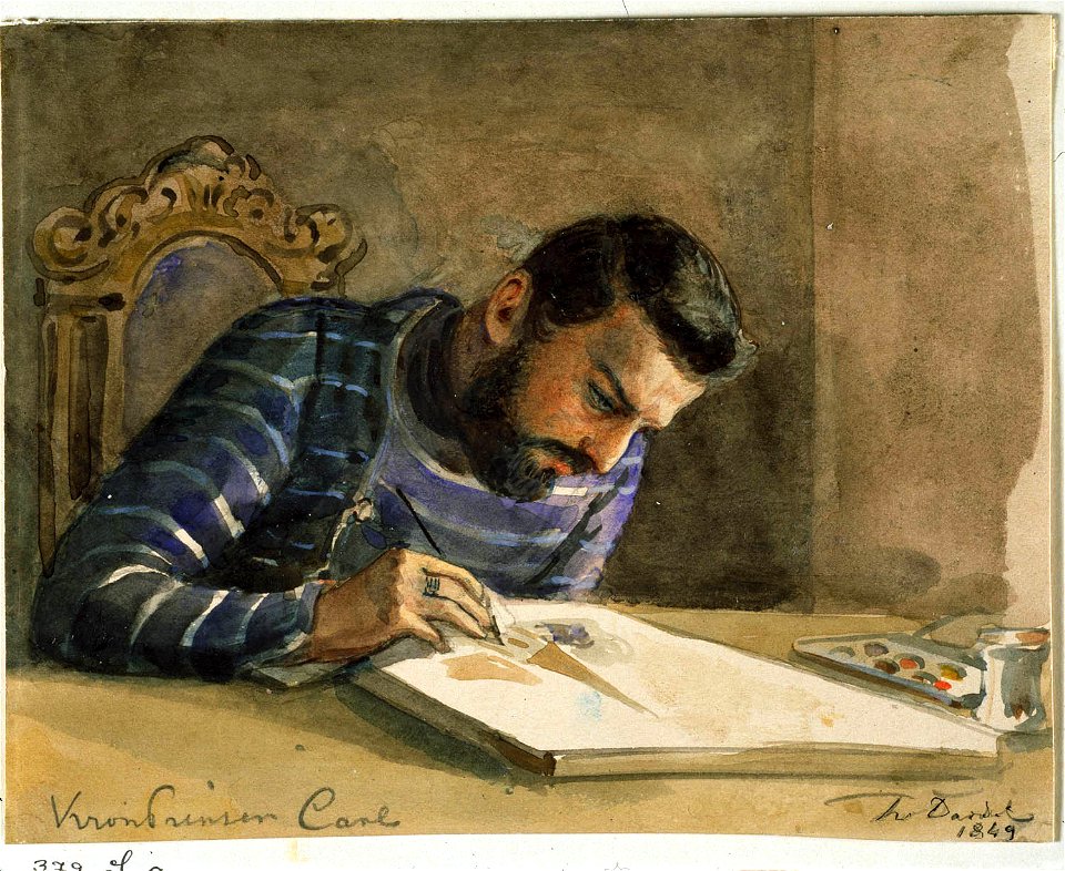 Kronprins Karl, sedermera kung Karl XV. Fritz von Dardel, 1849 - Nordiska Museet - NMA.0032206