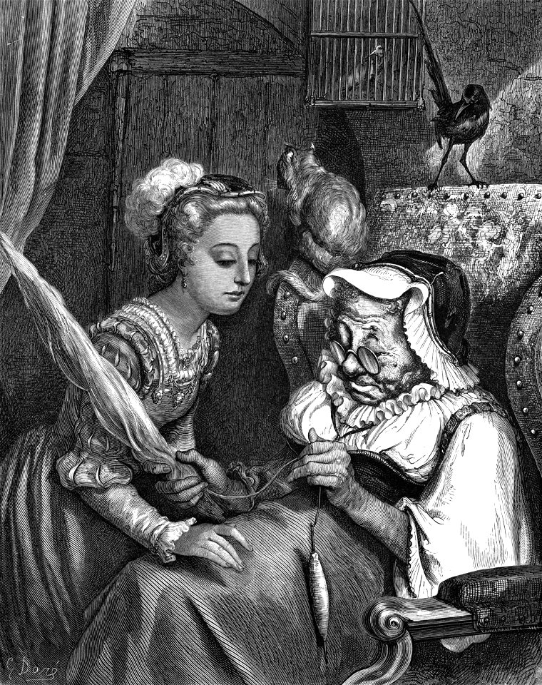 La Belle au Bois Dormant - first of six engravings by Gustave Doré