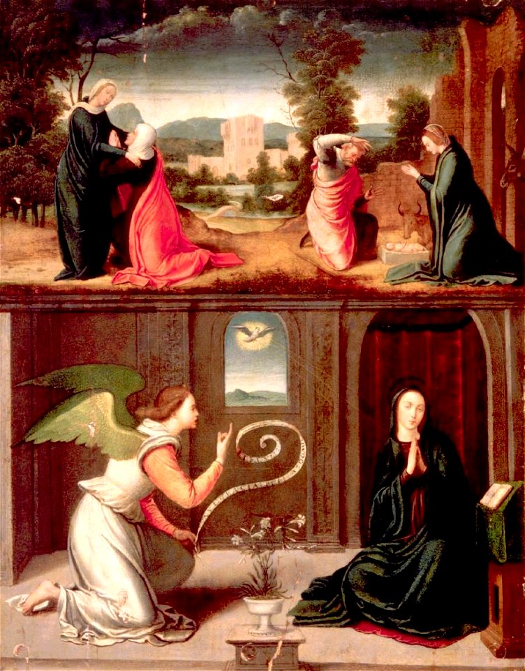La Anunciación, Visitación y Nacimiento, de Lorenzo de Ávila (Museo Lázaro Galdiano, Madrid)
