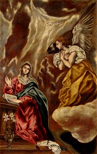 La Anunciación, de El Greco (Museo de Santa Cruz de Toledo). Free illustration for personal and commercial use.