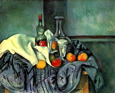 La Bouteille de menthe poivrée, par Paul Cézanne. Free illustration for personal and commercial use.