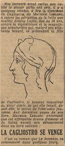 La Cagliostro se venge (Le Journal, Annonce 19340715)