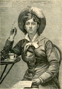La donna emancipata, - quadro di Pietro Saporetti
