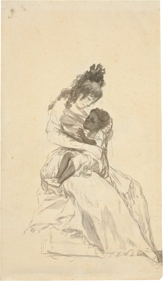 La duquesa de Alba teniendo en sus brazos a María de la Luz (Álbum A, f)