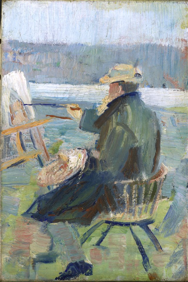 Oda Krohg - Christian Krohg at the Easel - NMK.2020.0293 - National Museum of Art, Architecture and Design