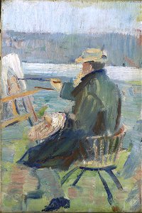 Oda Krohg - Christian Krohg at the Easel - NMK.2020.0293 - National Museum of Art, Architecture and Design