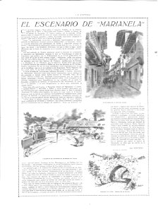 La Esfera, el escenario de Marianela, Nov 11th 1916, drawings by Mariano Pedrero