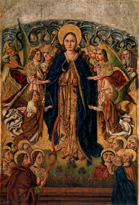 La Asunción de la Virgen, del Maestro de las Once Mil Vírgenes (Museo del Prado). Free illustration for personal and commercial use.