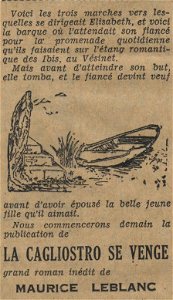La Cagliostro se venge (Le Journal, Annonce 19340720)