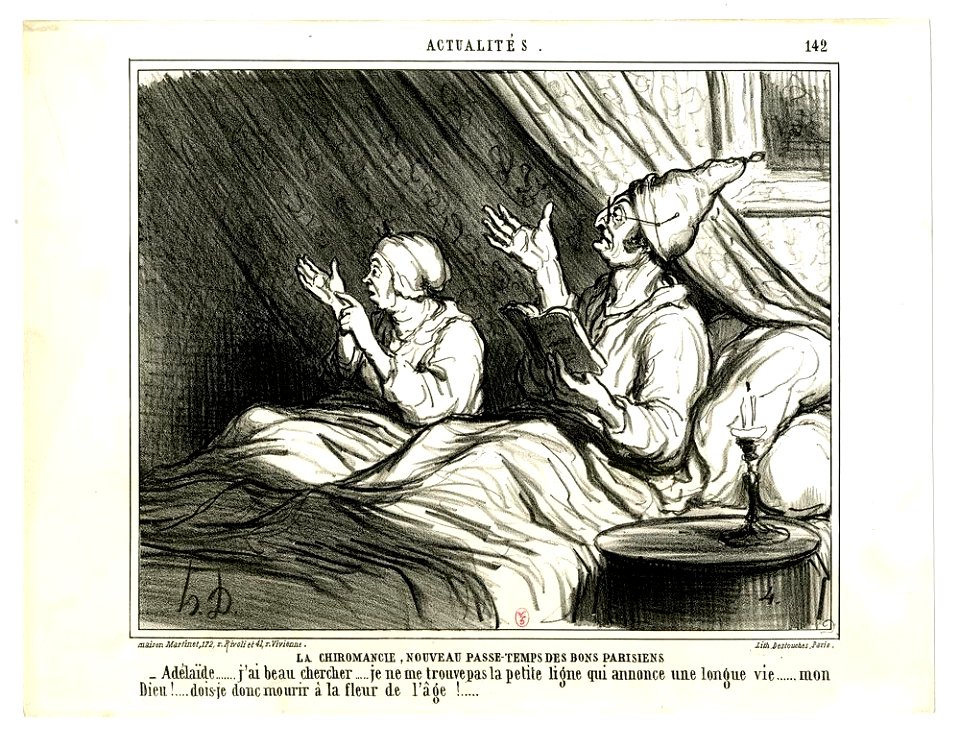 La chiromancie, nouveau passe-temps des bons Parisiens... (Chiromancy, the new pastime for Parisians...) (BM 1918,0511.327)