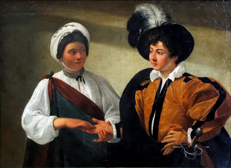 La Diseuse de bonne aventure, Caravaggio (Louvre INV 55) 02
