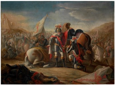 La batalla de Aljubarrota, de Mariano Salvador Maella (Museo del Prado). Free illustration for personal and commercial use.