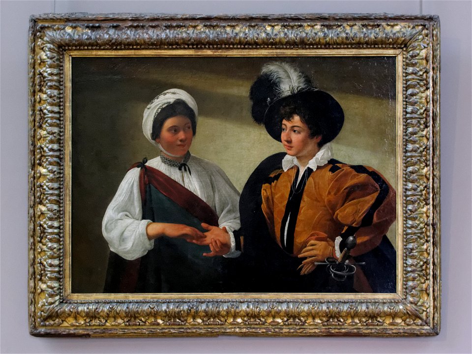 La Diseuse de bonne aventure, Caravaggio (Louvre INV 55) 01