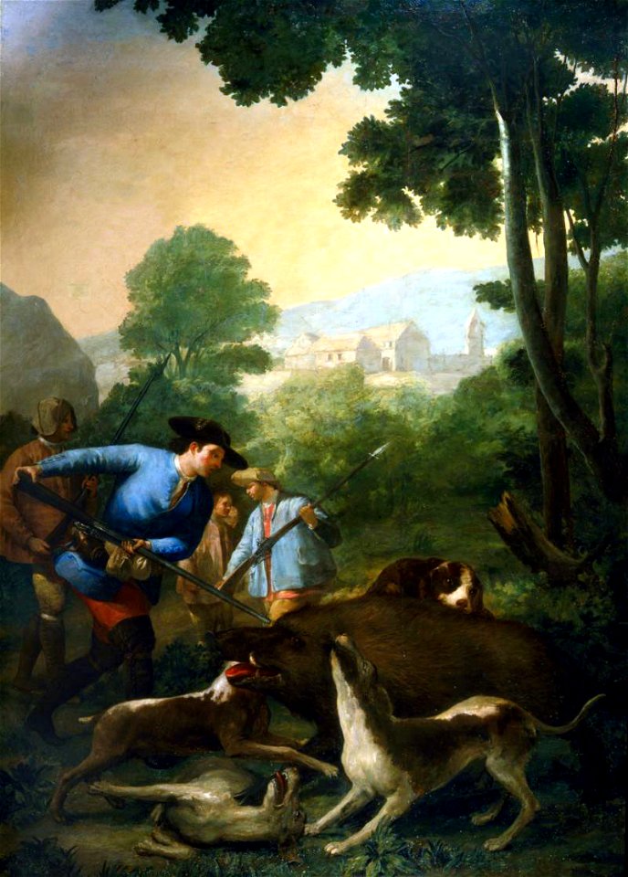 La Caza del Jabalí, Goya 1775