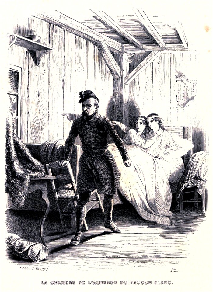La chambre de l'auberge du faucon blanc Gavarni